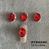 Arte de Uñas Vintage con Acabado Rojo con Pedrería Apilada, Base Curva, Pedrería Grande, Perla, Arte de Uñas Deslumbrante, Pedrería Apilada, Hacha, Decoración de Uñas de Caramelo