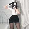 Lencería de hadas sexy cos azafata uniforme de policía traje juego de roles secretaria OL falda de cadera DK411