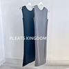 Vestido de mujer de alta gama estilo japonés y coreano con plisados Miyake, de longitud media, sin mangas, corte ajustado, adelgazante, Vestido Diosa Urbana