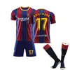 Camisetas de local y visitante del Barcelona 20-21, número 10 Messi, conjunto de uniforme deportivo de fútbol para niños, para hombre