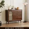 Gabinete con Cajones, Gabinete de Almacenamiento para Sala de Estar, Gabinete Pequeño de Pie Estilo Antiguo, Gabinete de Almacenamiento Retro de Ratán, Gabinete de Almacenamiento de Pared para Dormitorio, Gabinete con Cajones