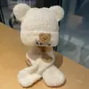 Gorro de Bebé Panda Bufanda Sombrero Infantil Otoño e Invierno Súper Lindo Relleno para Bebés Hombres y Mujeres Gorro Tejido para Bebé Traje de Sombrero con Protección para los Oídos