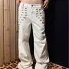 Jeans de Pierna Recta Adelgazantes Sueltos Estilo Otoño Nuevo Transfronterizos para Mujer Jeans de Mezclilla Lavada con Remaches Retro Americano para Hombre