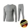 Suéter de Algodón Grueso Holgado de Otoño para Hombres de Mediana Edad y Mayores, Pantalones de Talla Grande con Forro Polar, Conjunto de Ropa Interior Térmica para Hombre con Cuello Alto