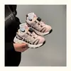 Tênis Esportivo Infantil Primavera e Outono Novo Malha Respirável Rosa Sapatos de Pai para Meninas Botões Giratórios Leve Sapatos para Meninos