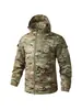 Conjunto de chaqueta táctica con forro polar para hombre, camuflaje, cálido, a prueba de viento, pantalones de trabajo para exteriores, ropa de trabajo duradera para primavera, otoño e invierno
