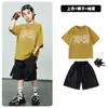 Roupas Infantis Hip Hop Marca de Moda Dança de Rua Moda Infantil para Crianças Conjunto de Camiseta de Manga Curta para Meninos Roupas de Performance de Verão para Meninos Moda para Meninas