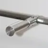 Tienda de ropa hebilla de acero inoxidable sin perforación colgador recto para exhibición de ropa diámetro del tubo redondo tubo redondo gancho móvil de doble cara