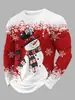 Nova camiseta masculina de Natal com estampa, uma camiseta casual moderna e confortável de corte solto para outono e inverno