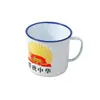 Taza de té de esmalte nostálgica de la vieja escuela Cita nostálgica Taza de esmalte Tanque de té de esmalte Tanque de té de hierro clásico de la vieja escuela