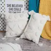 Almofada Tufted Ins Borla Capa de Almofada Feita à Mão Chenille Capa de Almofada para Sofá Sala de Estar Almofada Geométrica Capa de Almofada para Cintura