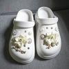 Rongdong nueva flor hecha a mano diy zapatos con agujeros juego de hebillas para zapatos retro Flor Blanco Perla hebilla de accesorios para zapatos transfronterizos
