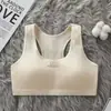 Ropa interior de algodón puro para niñas en etapa de desarrollo, adecuada para estudiantes de secundaria y preparatoria, con copas incorporadas para evitar bultos, una camiseta interior fina estilo verano