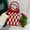 Monedero para Fiesta Estudiantil, Bolso para Teléfono Móvil de Compras, Bolso de Hombro Pequeño Tejido, Bolso de Mano Lindo Versátil, Bolso Cruzado Mini para Mujer