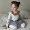 Conjunto de Algodão Puro com Lycra Sem Costura Outono/Inverno 2026 para Meninos e Meninas Conjunto para Casa Roupa de Cama Conjunto de Blusa e Calça de Outono Classe A