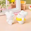 Coelhinho Fofo Criativo Boneca Fofa Acessórios de Resina Casa de Boneca Decoração DIY Enfeites Pequenos de Mesa Feitos à Mão
