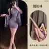 Ropa interior sexy chica sexy caliente nuevo cárdigan chal morado chino con encaje hueco vestido de cuello cheongsam