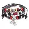 Colgante de Llavero de Cuero con Cuentas Personalizado Europeo y Americano para Mujer, Joyería Tejida a Mano Transfronteriza al por Mayor