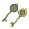Accesorios de Joyería de Aleación DIY, Base Redonda para Llave de Diámetro Interior 20 mm, Colgante para Cadena de Suéter, Accesorio de Llave Vintage