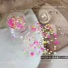 Acessórios para Nail Art Contas de Bolha Sereia Tamanhos Mistos Coloridos Contas Aurora Meio Redondas com Fundo Plano Decoração de Unhas DIY
