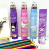 Sanrio 12-18-24-36 Lápis Colorido Tubo de Lápis Colorido Estudante Pintura Arte Pintura Lápis Colorido Pincel de Pintura