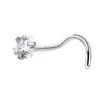 Piercing de Nariz Estrela de Cinco Pontas em Aço Inoxidável, Piercing de Nariz com Barra Única de Zircônia, Piercing de Nariz Personalizado, Barra Reta, Barra Curva, Piercing de Nariz em S, Atacado de Fábrica