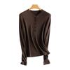 Nueva Camisa Henley de Otoño e Invierno para Mujer, Seda Calefactora, Canalé, Forro Polar, Leyou, Cálida, Cepillada, Alta Elasticidad, Camiseta Básica Casual