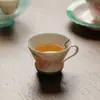 Iroha Kiri Matsutama Mango de Porcelana Blanca Taza Maestra Morado Teñido Amapola Exquisita Pintada a Mano Taza de Té Taza de Degustación de Té Taza para Mujer