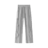 Pantalones de Chándal Grises de Peso Pesado Estilo Americano con Pliegues para Hombres y Mujeres, Diseño de Otoño, Pantalones Cargo Rectos Holgados, Pantalones Deportivos Casuales
