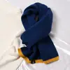 Bufanda de Pareja de Color Sólido Estilo Coreano Imitación Cachemir Invierno para Mujer Estudiante Niña Blanca Cálida para Cuello Cuello