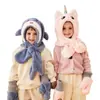 Chapéu cachecol para bebê tudo-em-um outono e inverno chapéu infantil chapéu de inverno masculino quente de pelúcia proteção para as orelhas chapéu de estudante fofo