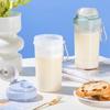 Vaso Batidor Transparente de PP con Báscula para Fitness 500ml Portátil de Plástico Vaso Grande de Agua Vaso para Proteína en Polvo Batido Portátil