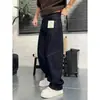 Novedad de otoño para hombre, jeans de mezclilla lavada teñida en hilo con elasticidad en ocho direcciones, pantalones rectos estilo retro americano ligeramente curvados