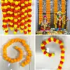 Guirnalda de Flores de Caléndula Decoración de Boda India Guirnalda de Flores Día de Muertos Mexicano Guirnalda de Flores Decorativas de Plástico Suministro Transfronterizo