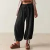 Pantalones de Linterna con Cordón y Cordones Transfronterizos Europeos y Americanos Ropa de Mujer Europea y Americana Diseño de Pantalones de Mujer Verano 2025 Pantalones Casuales Adelgazantes