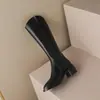 428~Botas de Montura de Cuero de Lujo de Alta Calidad, Cómodas y que Aumentan la Altura, con Tacón de 5 cm, Cremallera Lateral, Botas Altas Largas para Otoño e Invierno