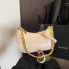 Bolso cruzado de cadena marrón vintage para mujer, nuevo modelo 2026, bolso de hombro de nicho de lujo ligero, exquisito de alta gama