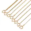 Moda Europea y Americana Nicho Cadena Sencilla Hueso de Serpiente Joyería DIY Acero Inoxidable Oro de 18K Hebilla de Tirachinas Engrapadora Cadena para Clavícula