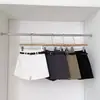 Shorts casuais cinza de cintura alta com corte justo para mulheres 2026 Outono Novo Estilo Coreano Versátil Calças Wide-leg Bootcut