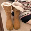 Botas de Nieve Gruesas Retro Cálidas Marrones para Mujer 2026 Nuevas de Invierno con Forro de Terciopelo Engrosado que Aumentan la Altura Zapatos de Algodón del Noreste