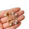 Pendientes de metal con perlas de agua dulce, sencillos, elegantes, combinables, estilo celebridad, pendientes de estilo francés, elegantes pendientes de viajero diario.