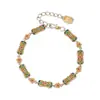 Pulseira de Flor de Papiro Ruyi Esmaltada Dourada para Mulheres, Prata Esterlina 9999, Novo Estilo Chinês, Design de Nicho de Luxo Leve, Pulseira da Moda