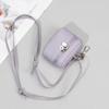 Bolsa de Monedas Mini Bolso Cruzado de Piel de Vaca de Primera Capa para Mujer Cuero Genuino Simple Colgante para Cuello Almacenamiento de Auriculares Labial Cartera para Monedas para Mujer