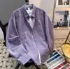 Design com ombros caídos, camisa xadrez com barra curva, top de manga longa casual e relaxado para sobreposição, jaqueta casual de corte amplo