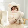 Conjunto de Gorro, Bufanda y Guantes para Niños para Otoño e Invierno, Conjunto de Tres Piezas de Felpa para Niños y Niñas, Estilo Padre-Hijo, Engrosado y Cálido