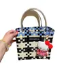 Bolso de Cesta de Plástico Tejido Hecho a Mano Tailandés Nuevo de Moda para Mujer, Bolso de Mano Versátil a la Moda