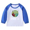 2023 transfronteiriça nova primavera e outono camiseta infantil gola redonda desenho animado manga longa camisa base meninos e meninas bebê algodão camiseta