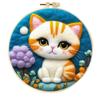 Shein Más Vendido Pintura de Fieltro DIY Pintura con Marco Bordado Suministros de Fieltro con Aguja Decoración del Hogar Gato Mascota