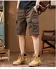 Calça Cargo Retro Americana com Bolsos Grandes Masculina Marca da Moda Verão Solta de Perna Reta Tamanho Plus Shorts Casuais Calças de Cinco Pontos