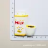 Accesorios de resina DIY pan amarillo para jugar huevo taza de leche teléfono móvil decoración de belleza pegatina de refrigerador material de caja sorpresa